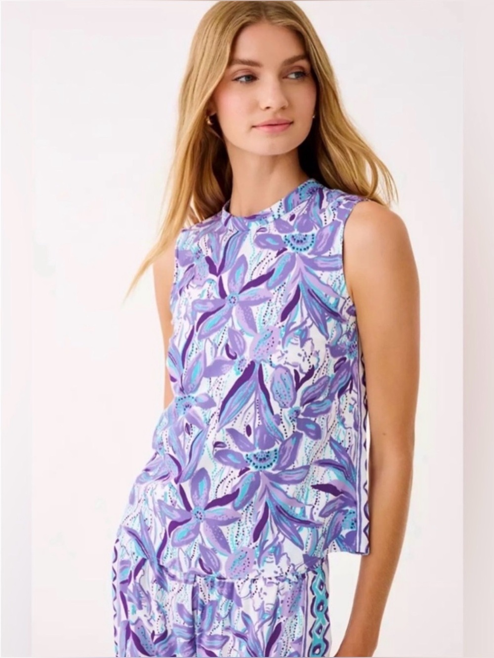 NWT Lilly Pulitzer Anya Top in Tropicalia Purple Elephant In The Bloom Size XL